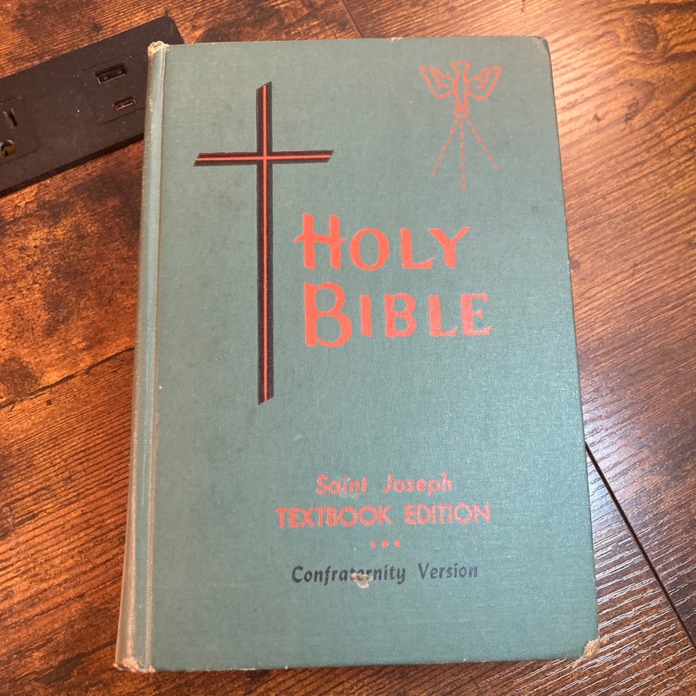 Saint Joseph Textbook Edition Holy Bible Confraternity Teal Vtg 1963 Catholic